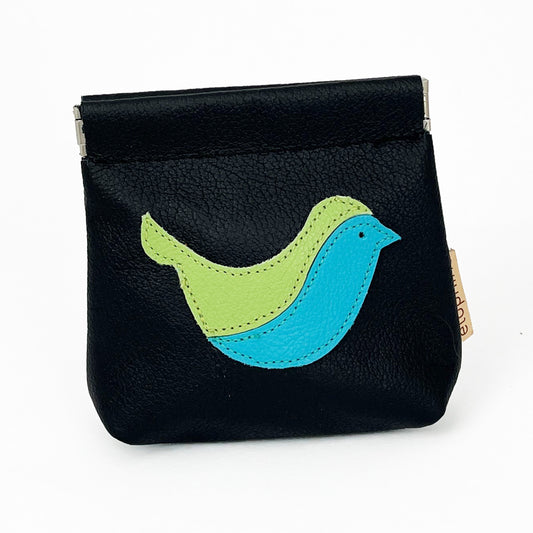 Bird coin purse green/turquoise