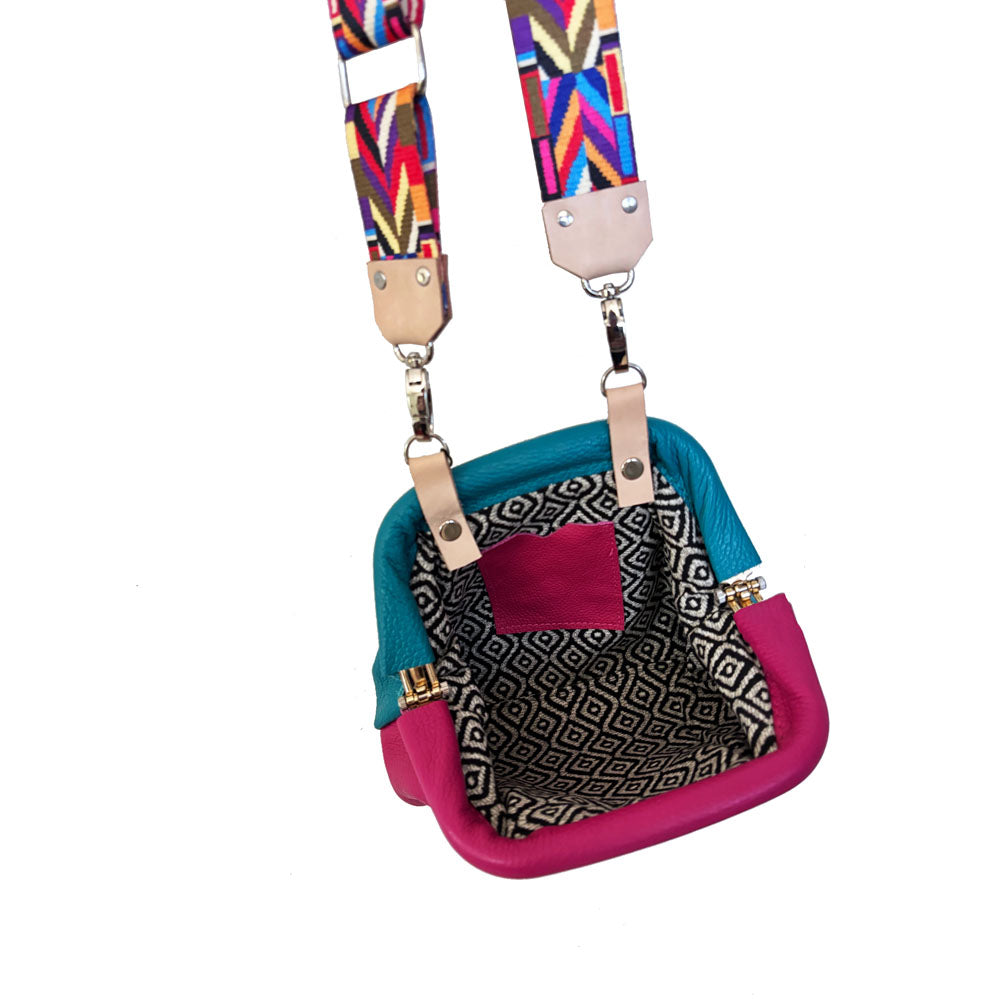 Mini Crossbody Clutch Purse forest green/cognac