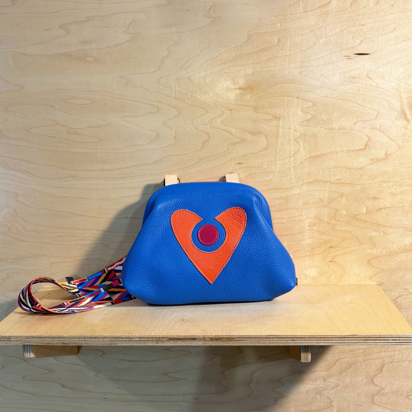 Mini Crossbody Clutch Purse blue/pink