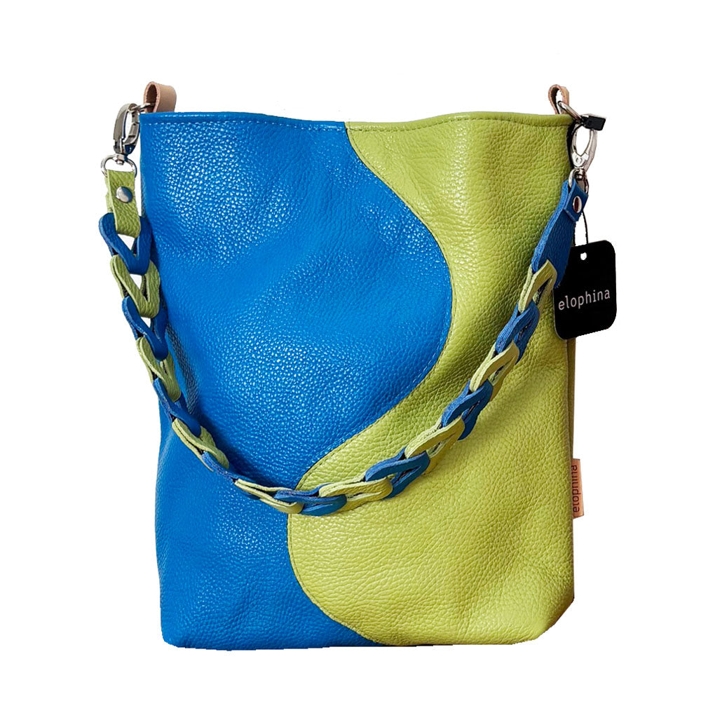 Wave 2-Tone Tote Bag / blue and green