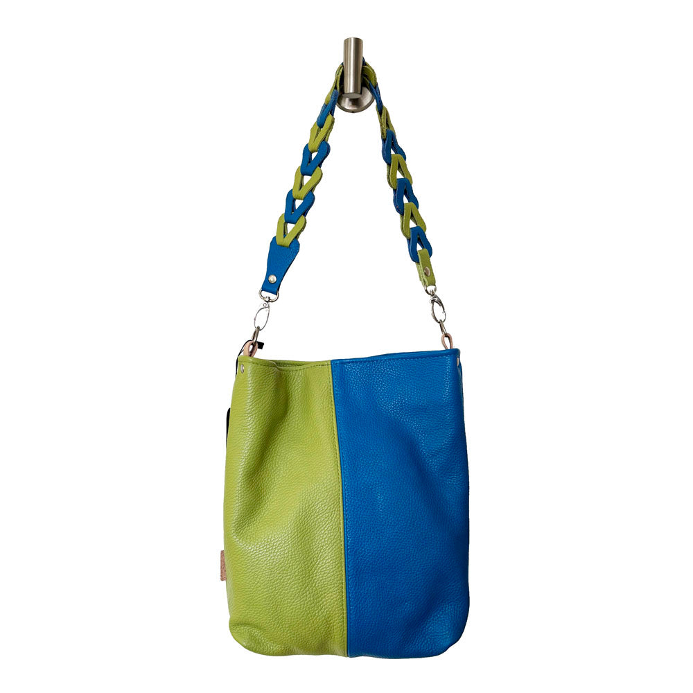 Wave 2-Tone Tote Bag / blue and green