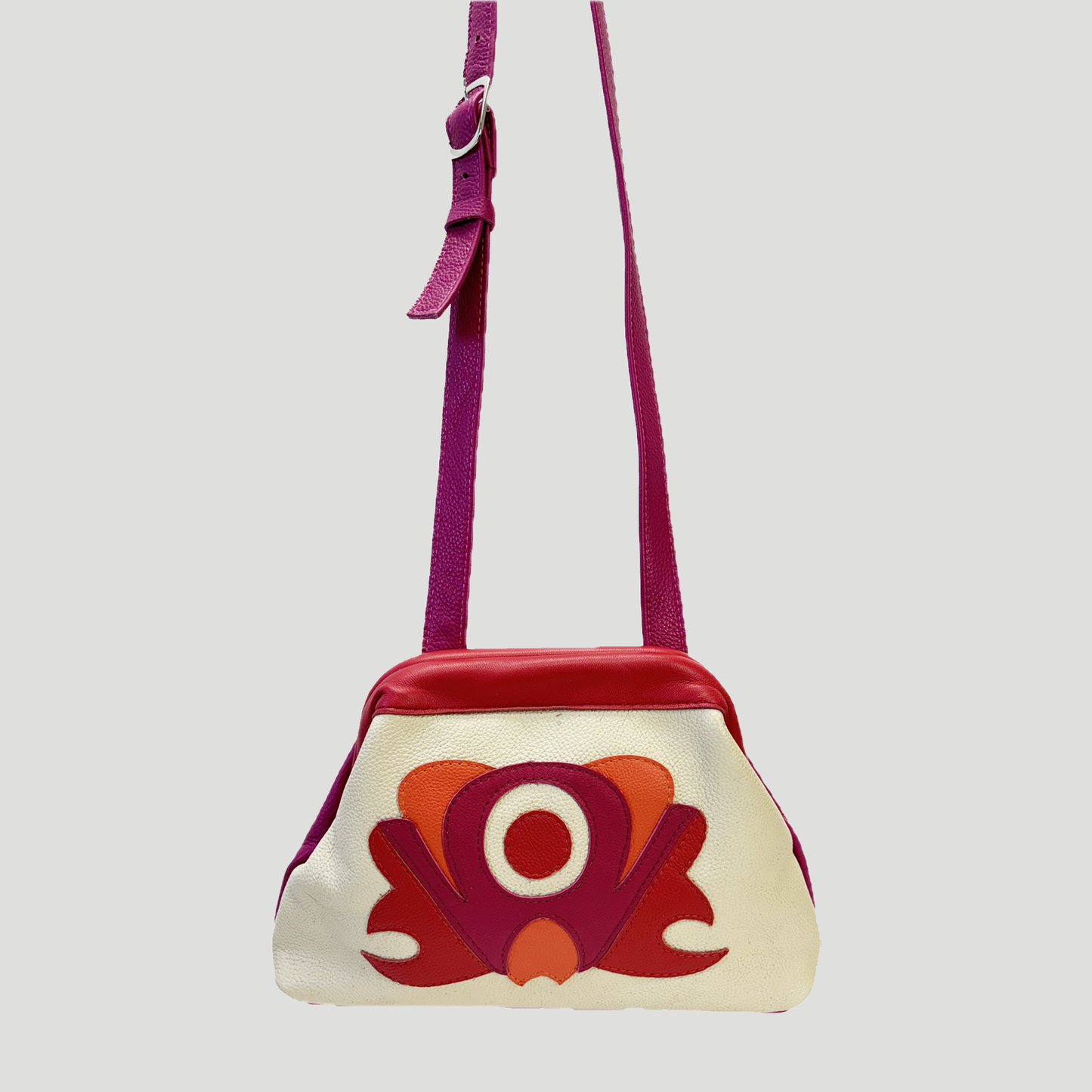 Medium Crossbody Clutch Purse / red, pink, orange