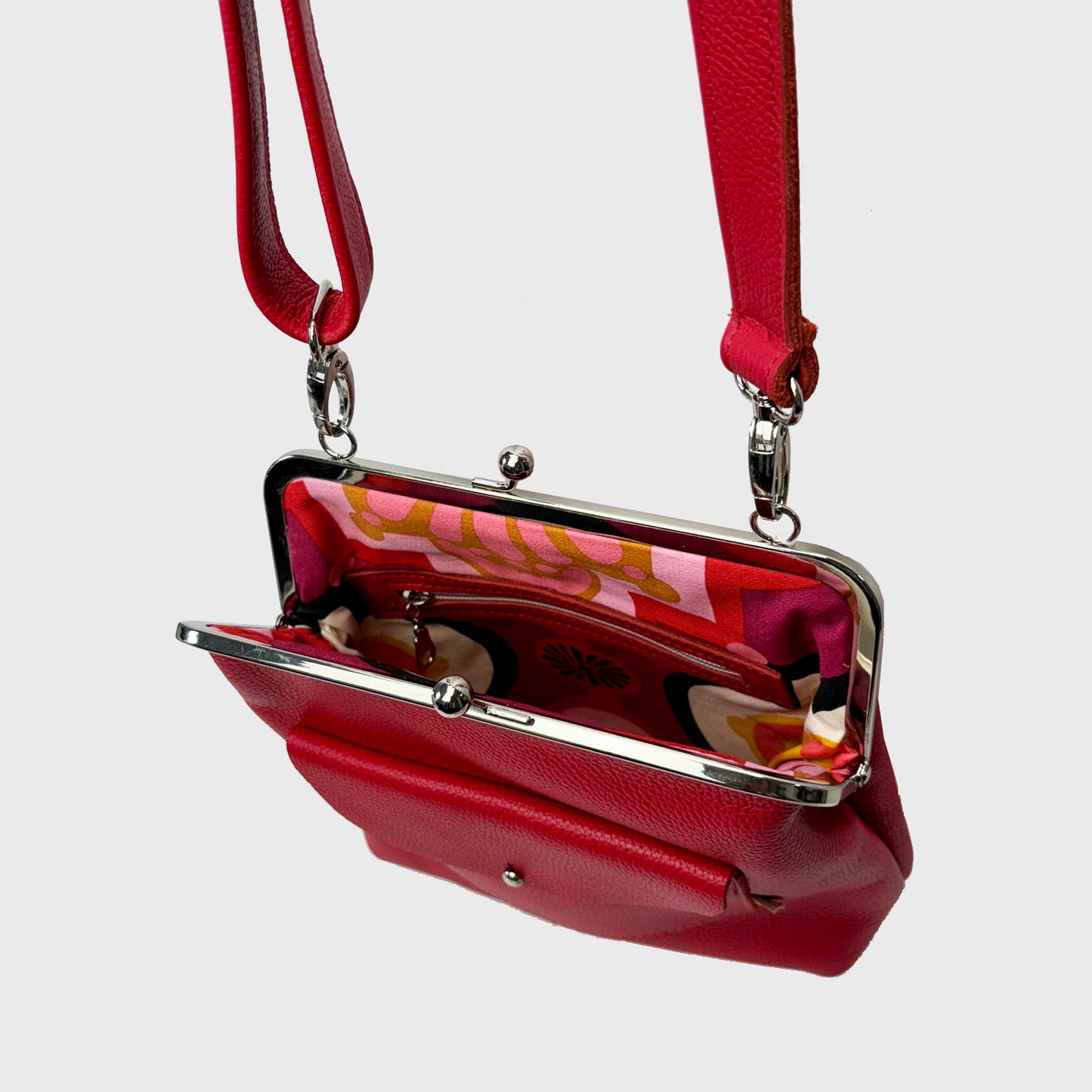 Kisslock Crossbody Bag Red