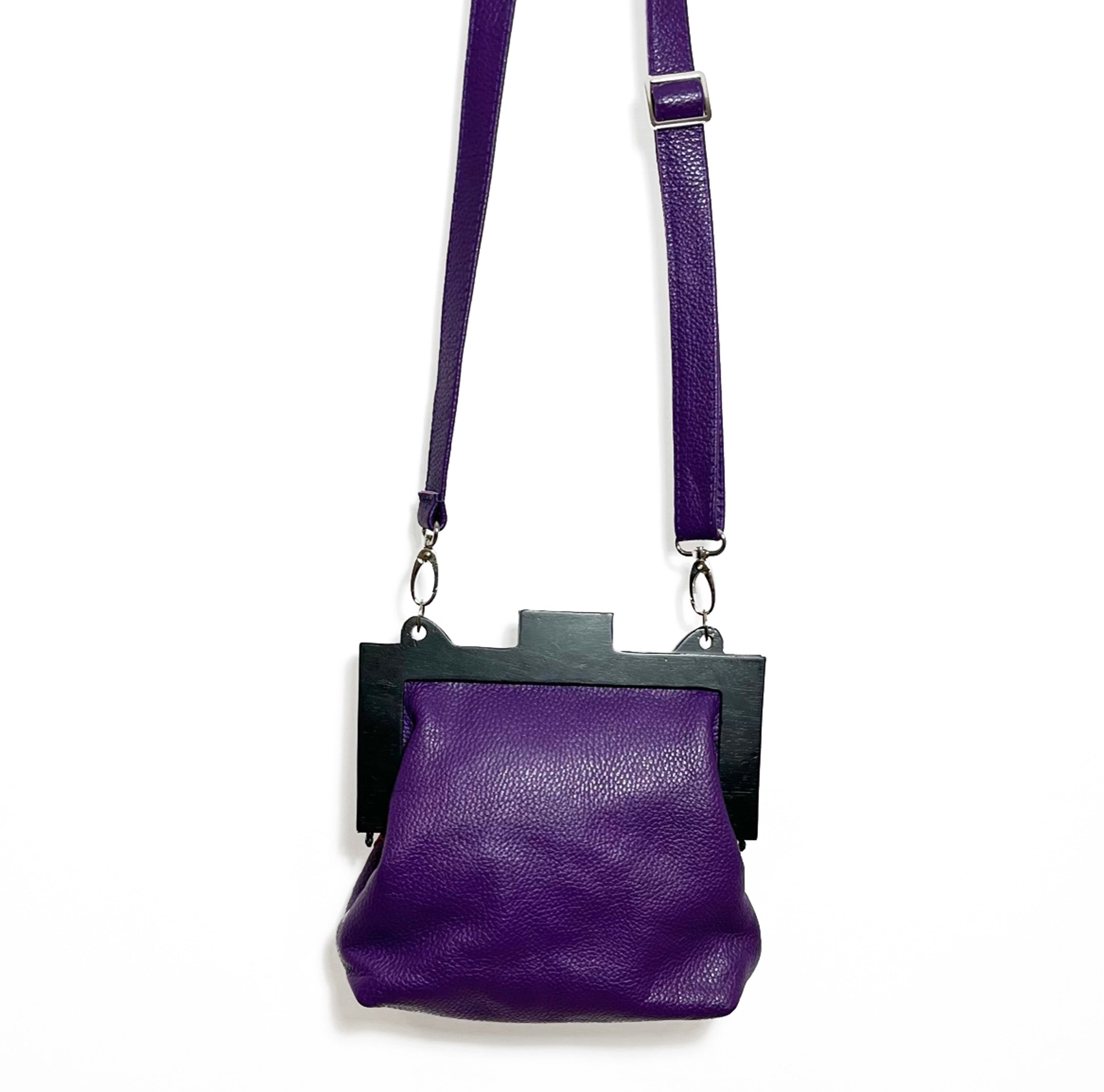 Purple leather crossbody online purse