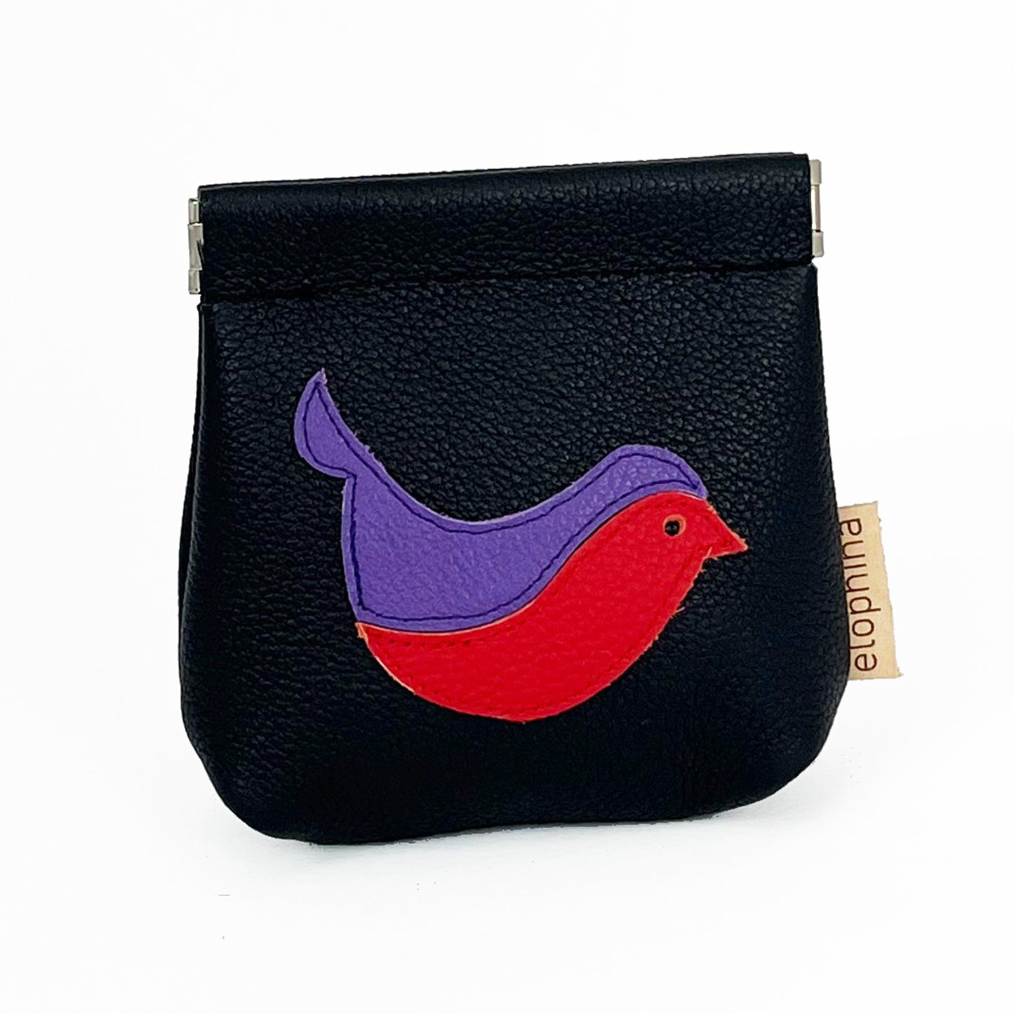 Bird coin purse red/purple