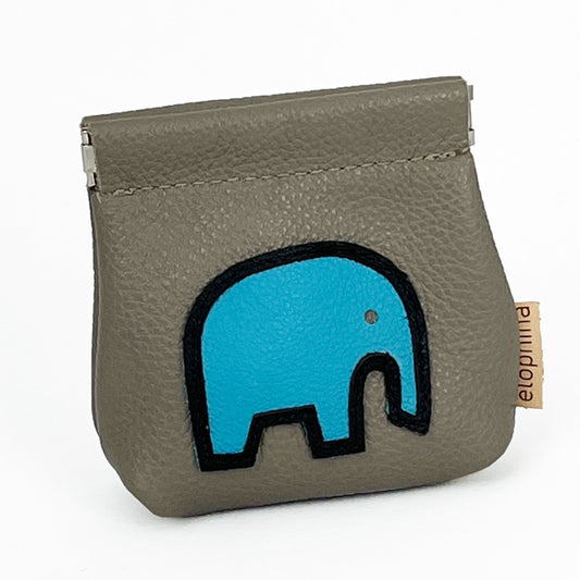 Elephant coin purse beige/turquoise