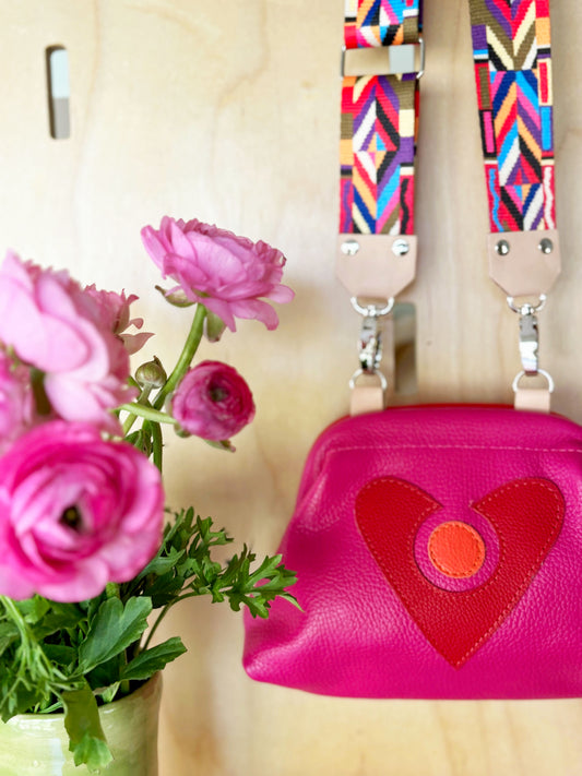 Mini Crossbody Clutch Purse pink/red
