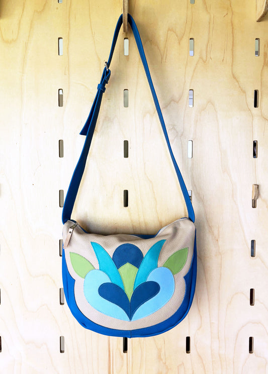 Large Half Moon Crossbody / blue