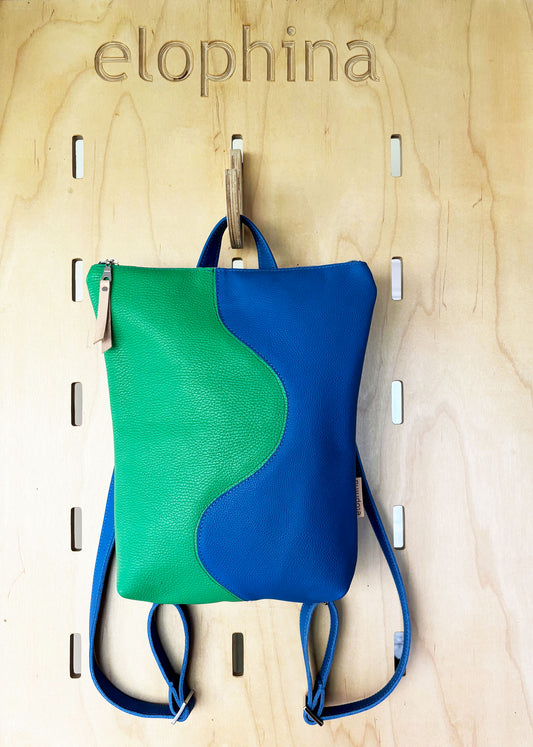 2-Tone convertible Wave Backpack, blue/green