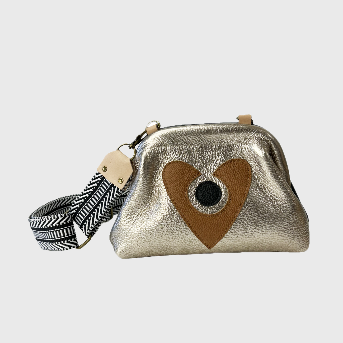 Mini Crossbody Clutch Purse silvergold/black