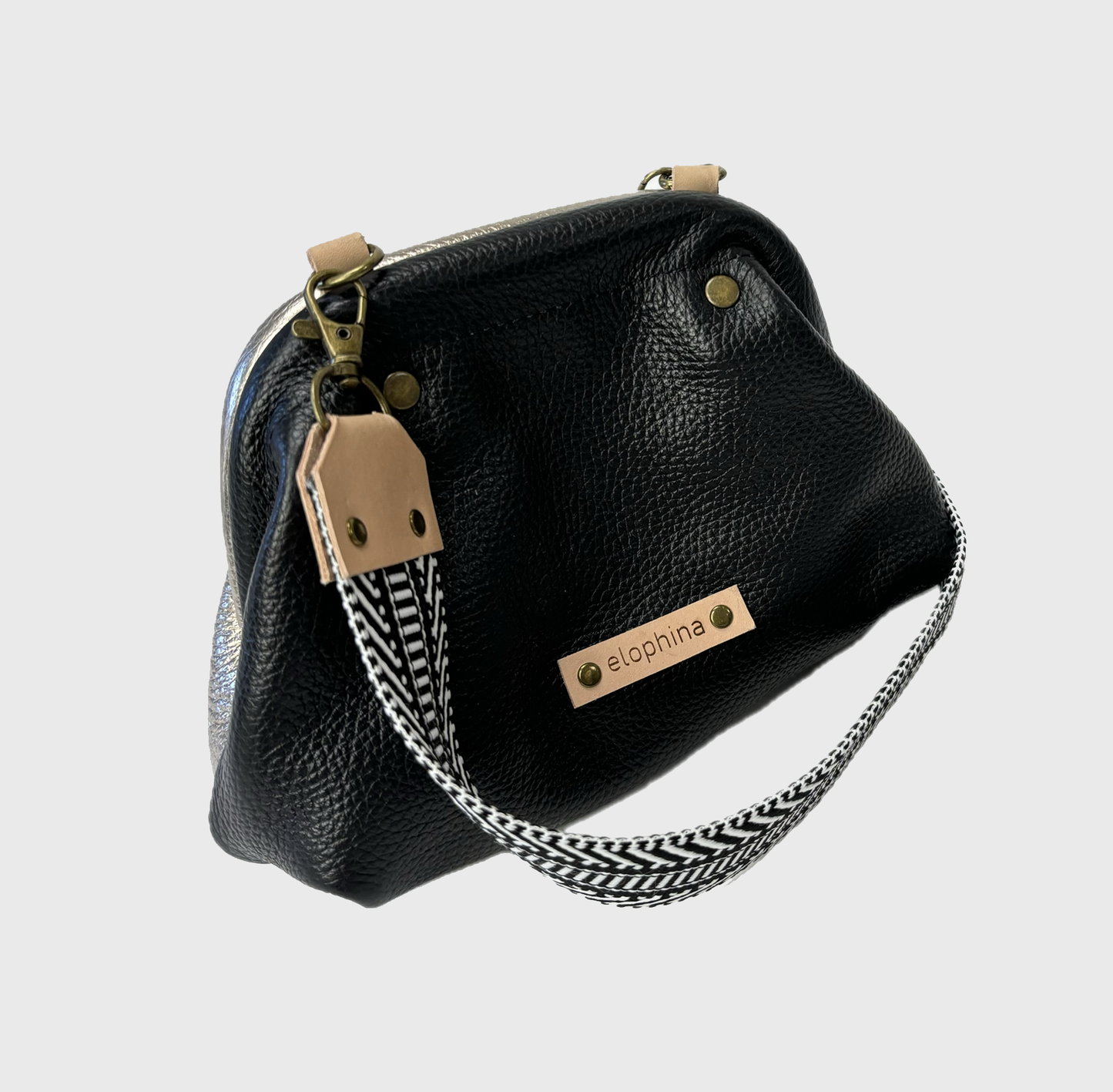 Mini Crossbody Clutch Purse silvergold/black