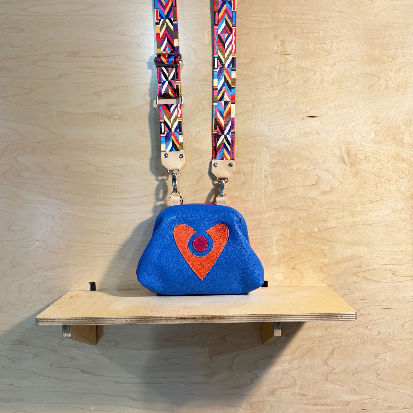 Mini Crossbody Clutch Purse blue/pink