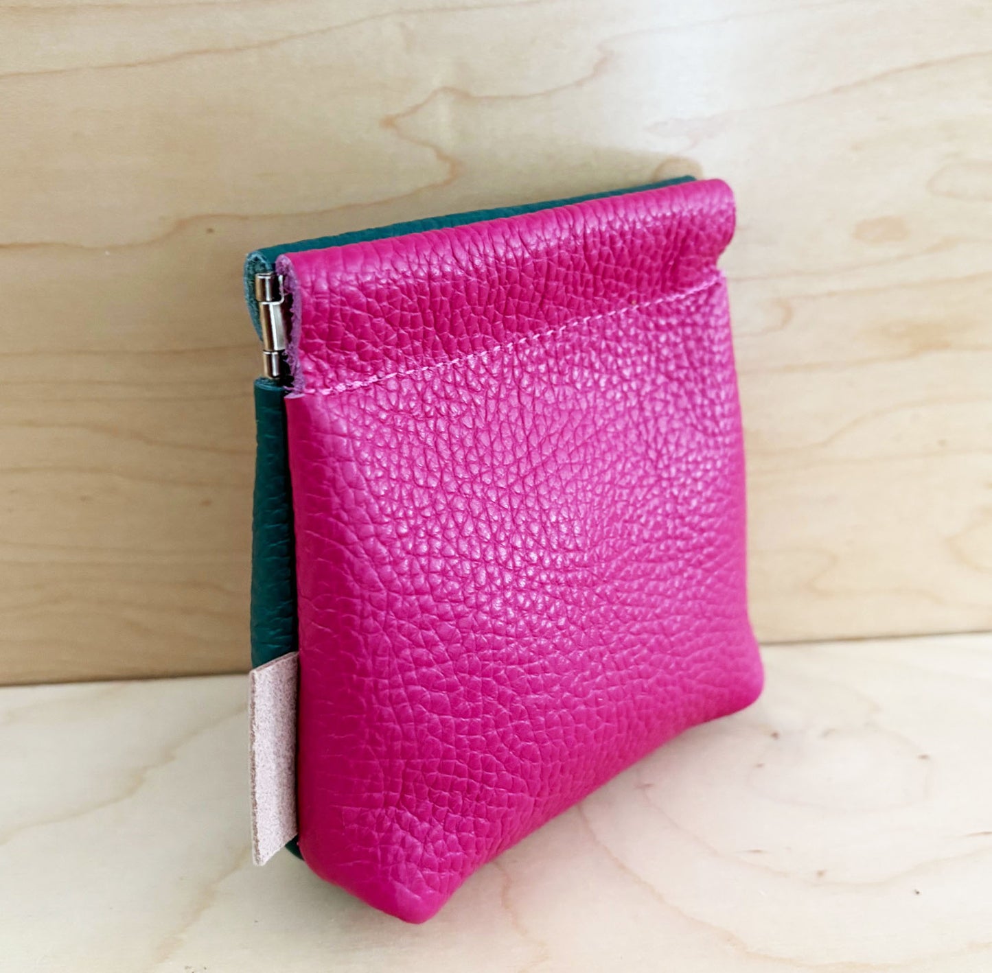 Elephant color block coin purse green/pink
