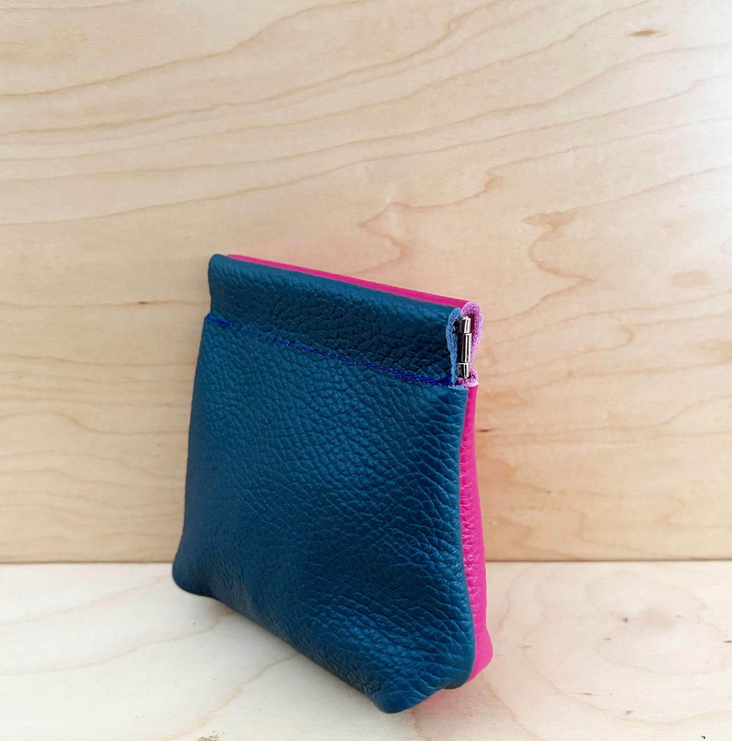 Elephant color block coin purse pink/blue