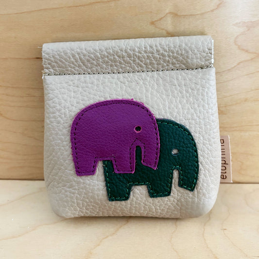 Elephant color block coin off white/green
