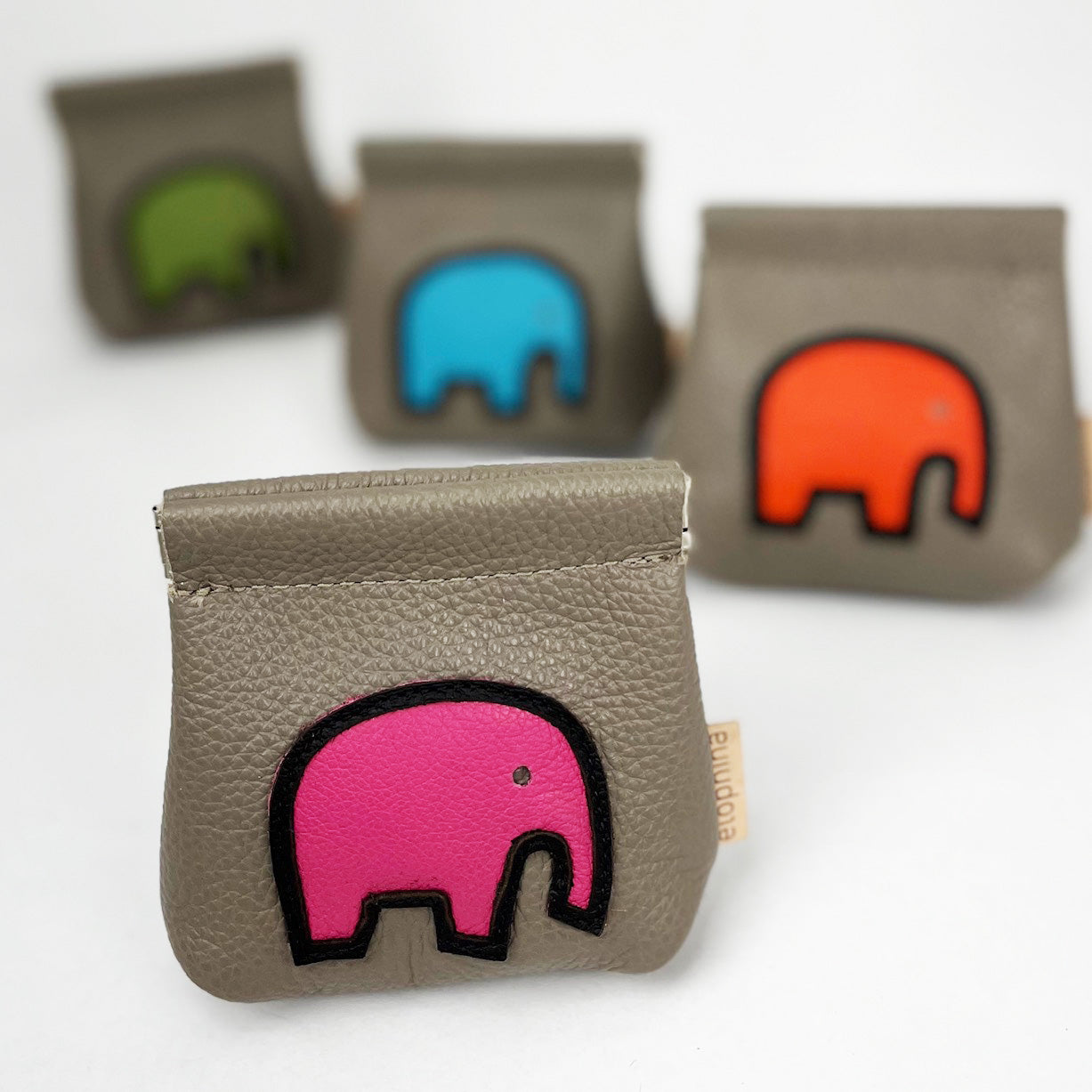 Elephant coin purse beige/hot pink