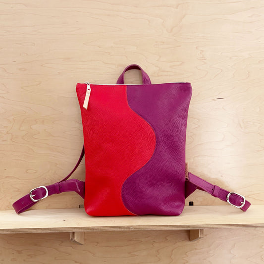 2-Tone convertible Wave Backpack, red/magenta