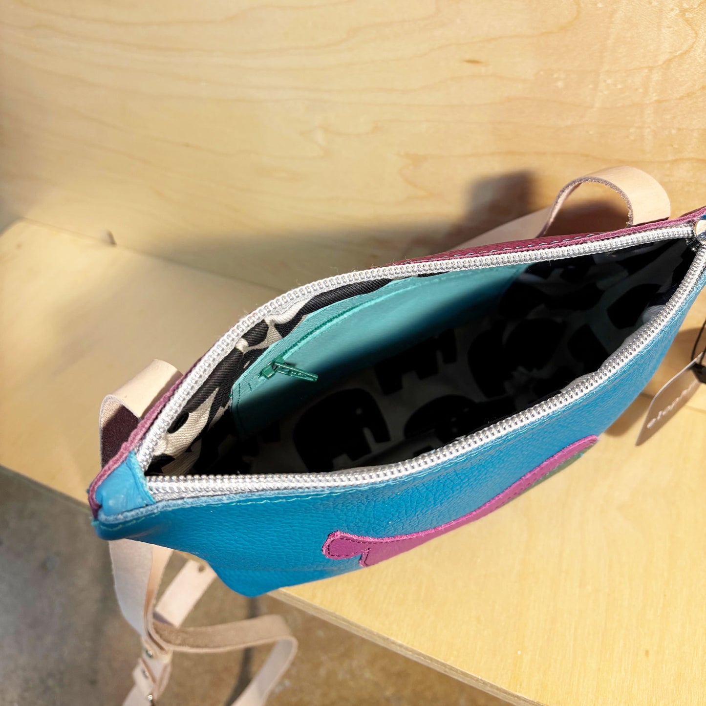 Bird Crossbody turquoise/magenta