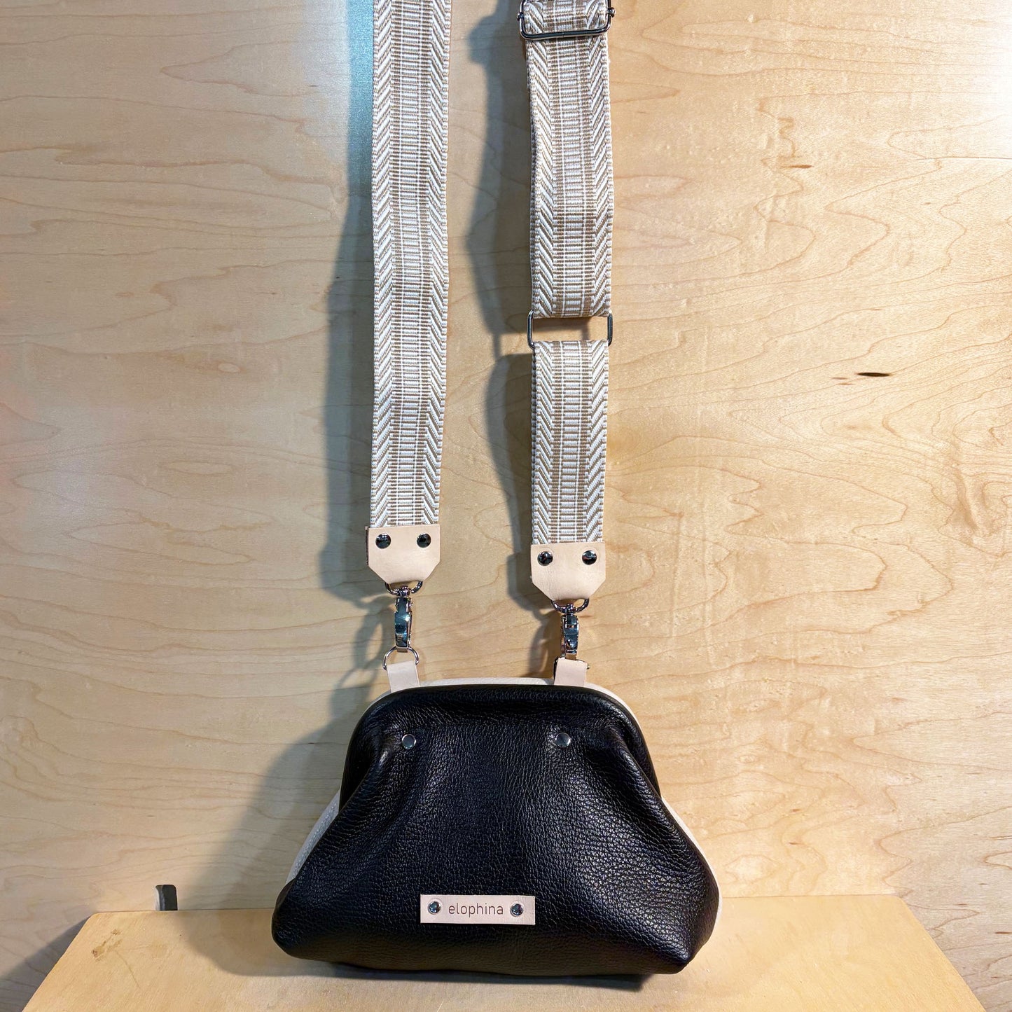 Mini Crossbody Clutch Purse off white/black